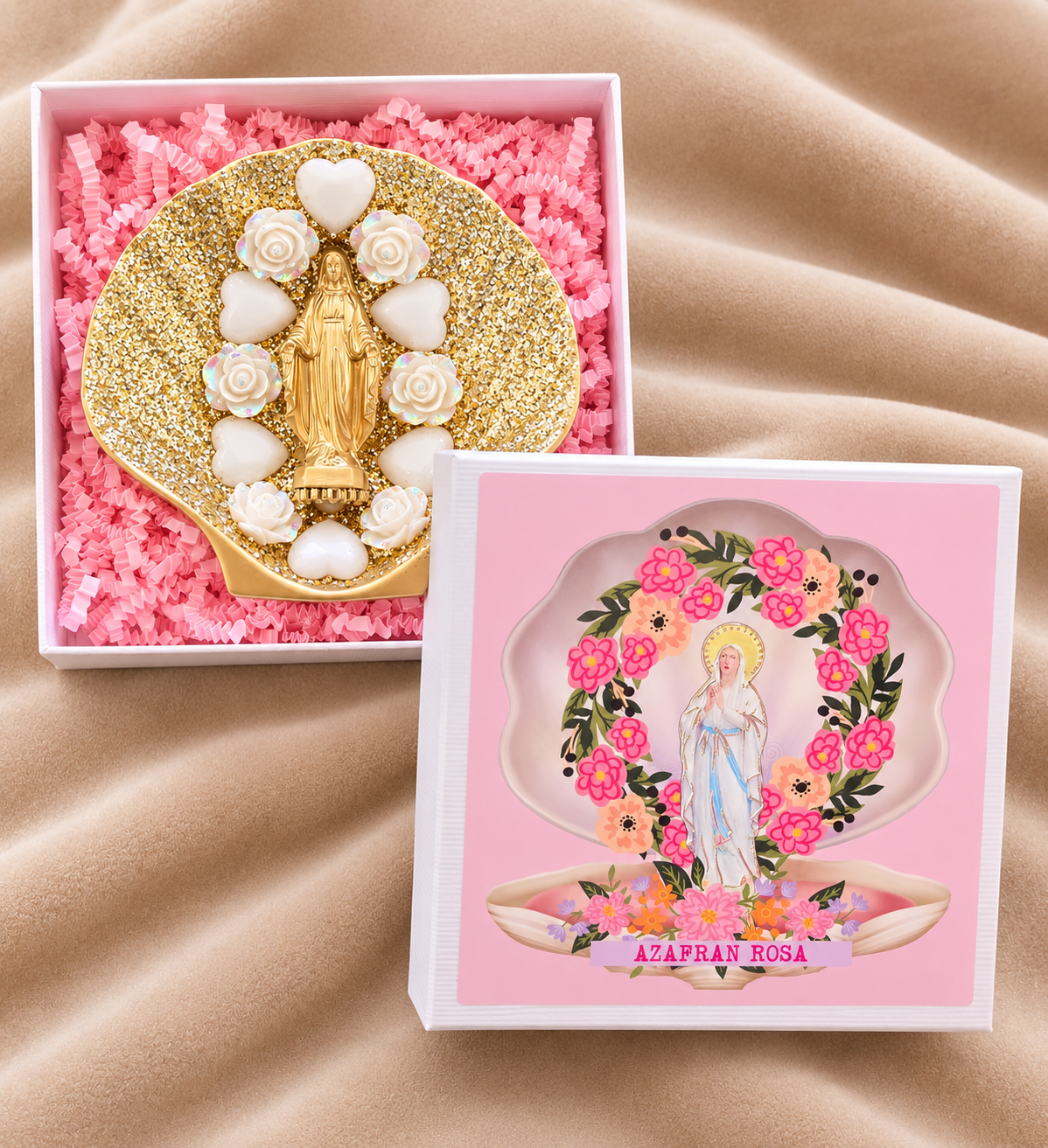 Coquille Vierge Azafran Rosa blanc