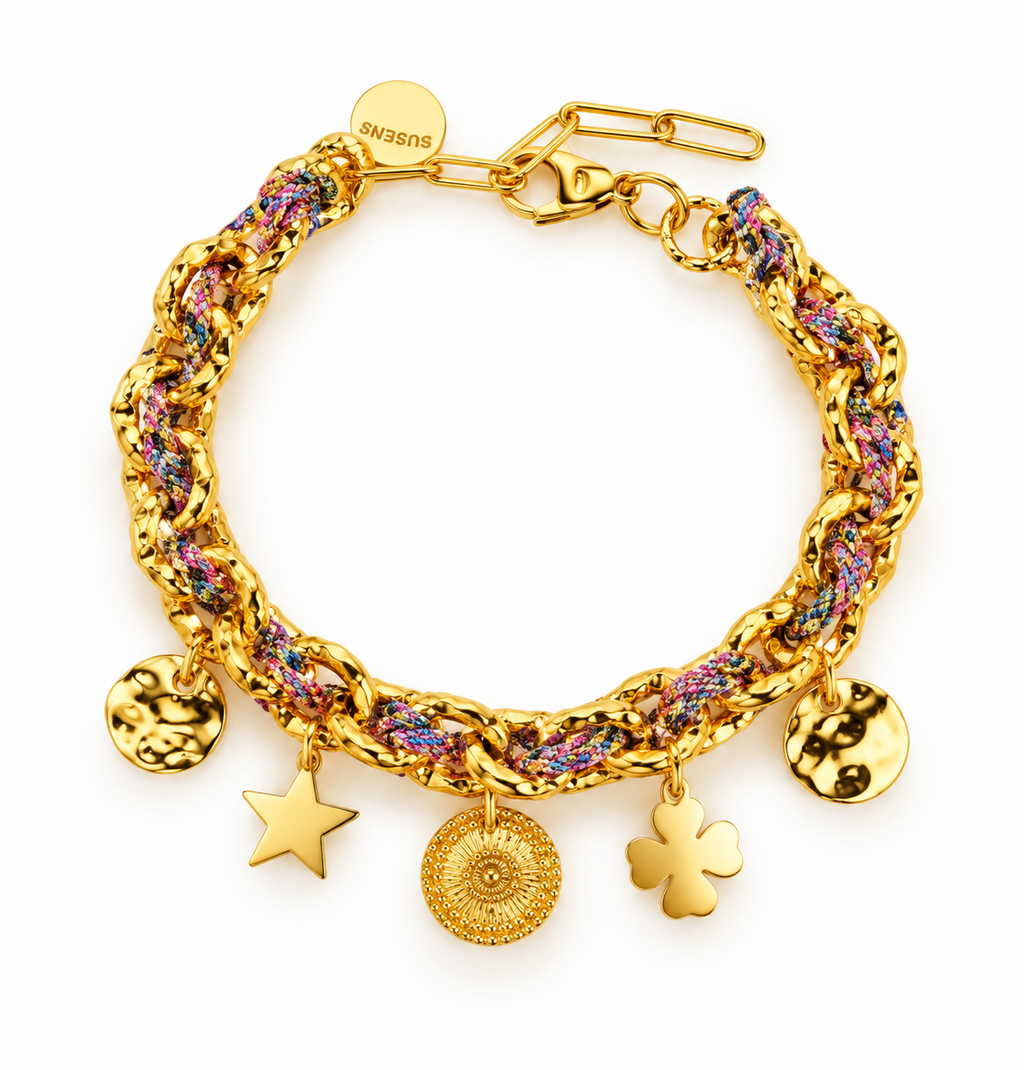 Bracelet Byzance Glitters Monsens - Multicolore rose