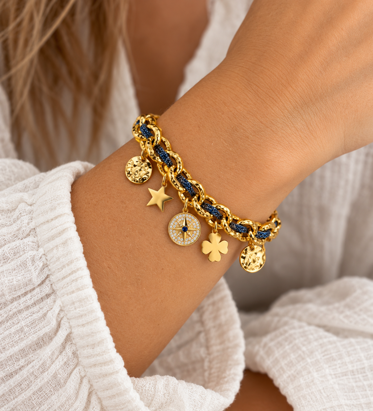 Bracelet Byzance Glitters Monsens - Bleu