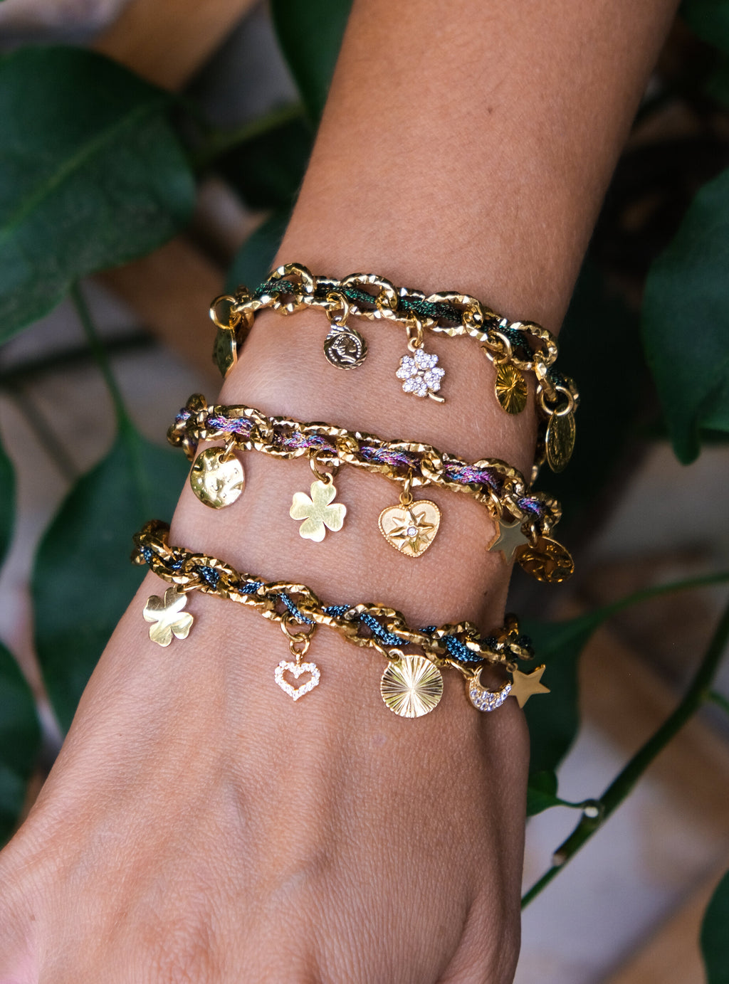 Bracelet Byzance Glitters Monsens - Multicolore rose