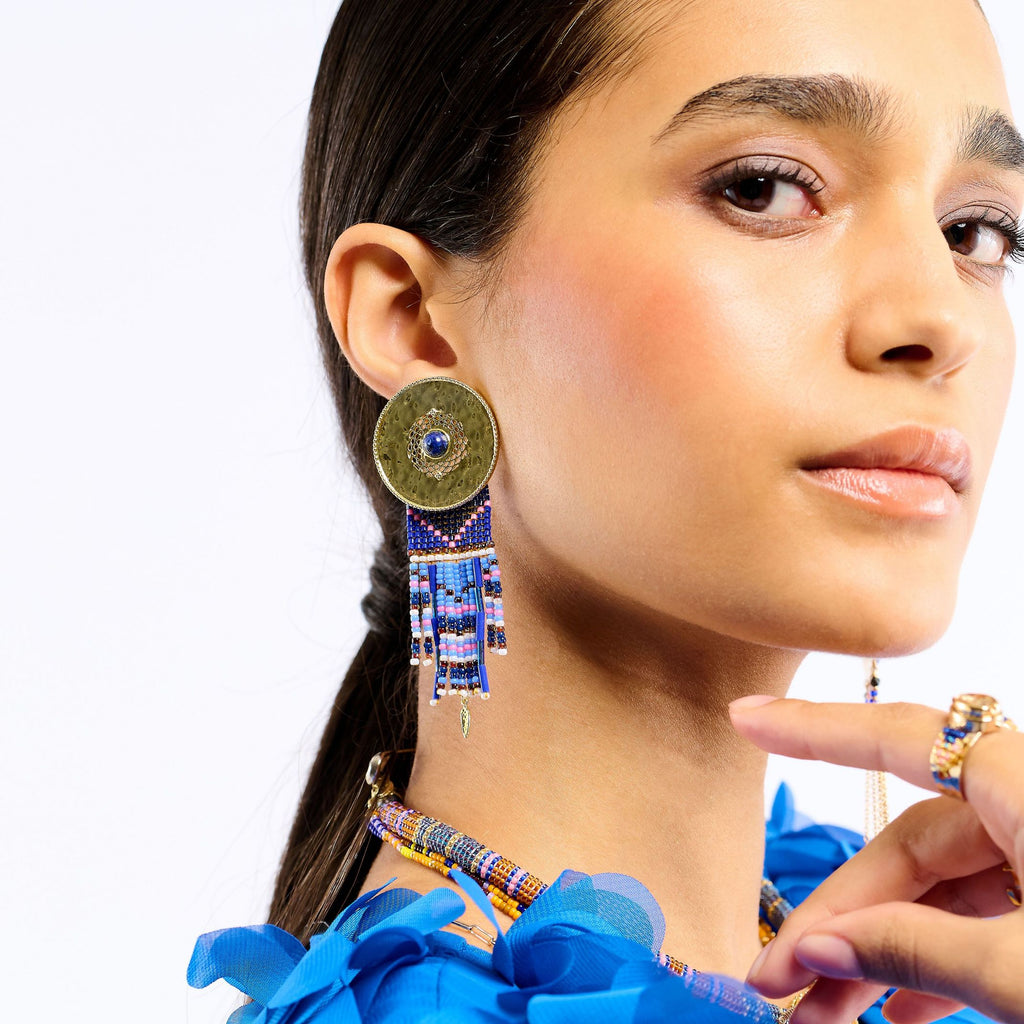 Boucles d'oreilles Byson indigo Hipanema