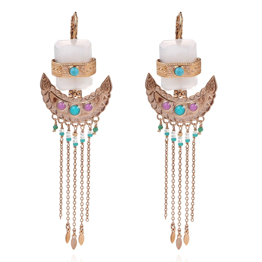Boucles d'oreilles Lombok turquoise Hipanema