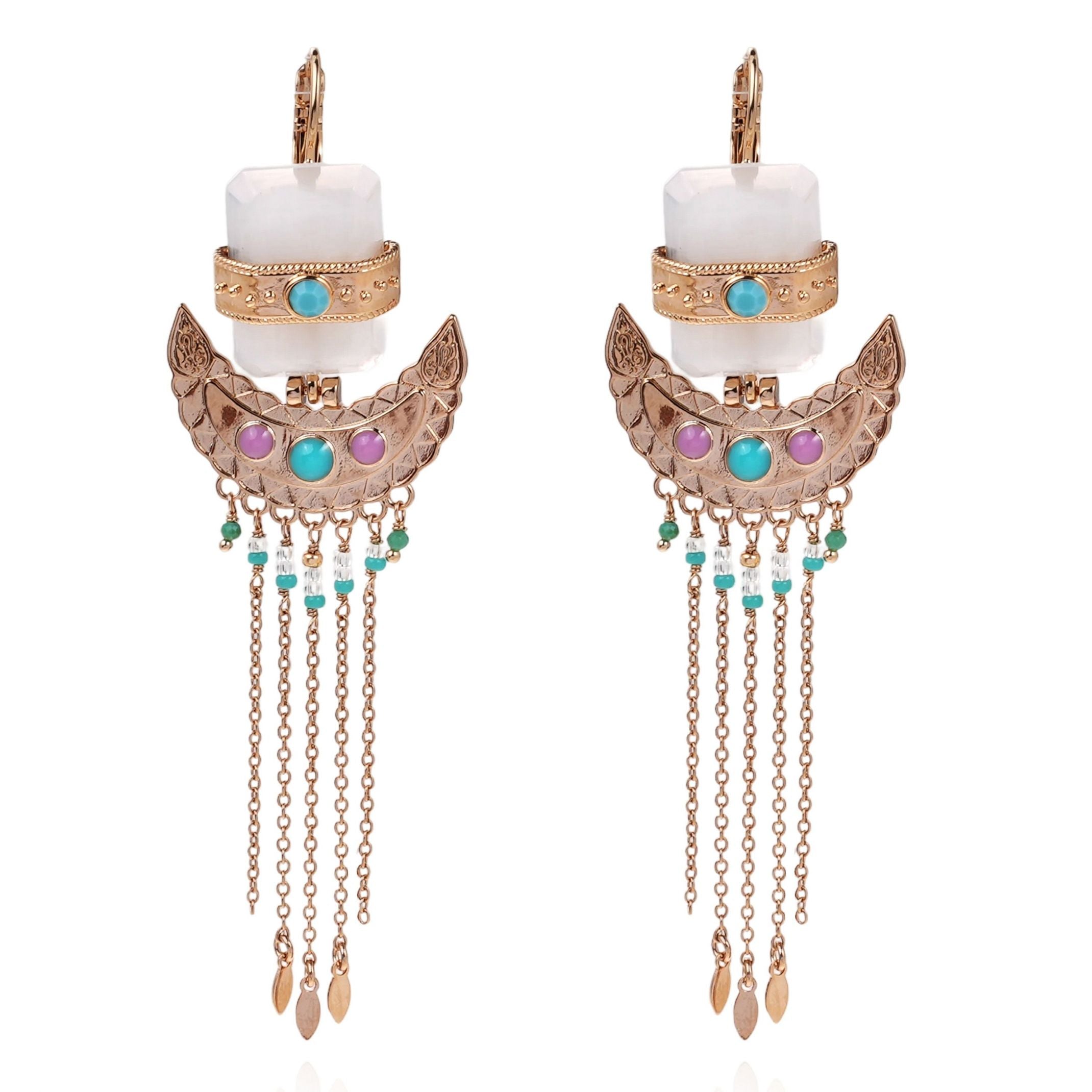 Boucles d'oreilles Lombok turquoise Hipanema