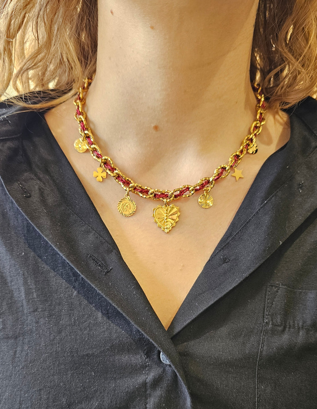 Collier Byzance Monsens - Bordeaux