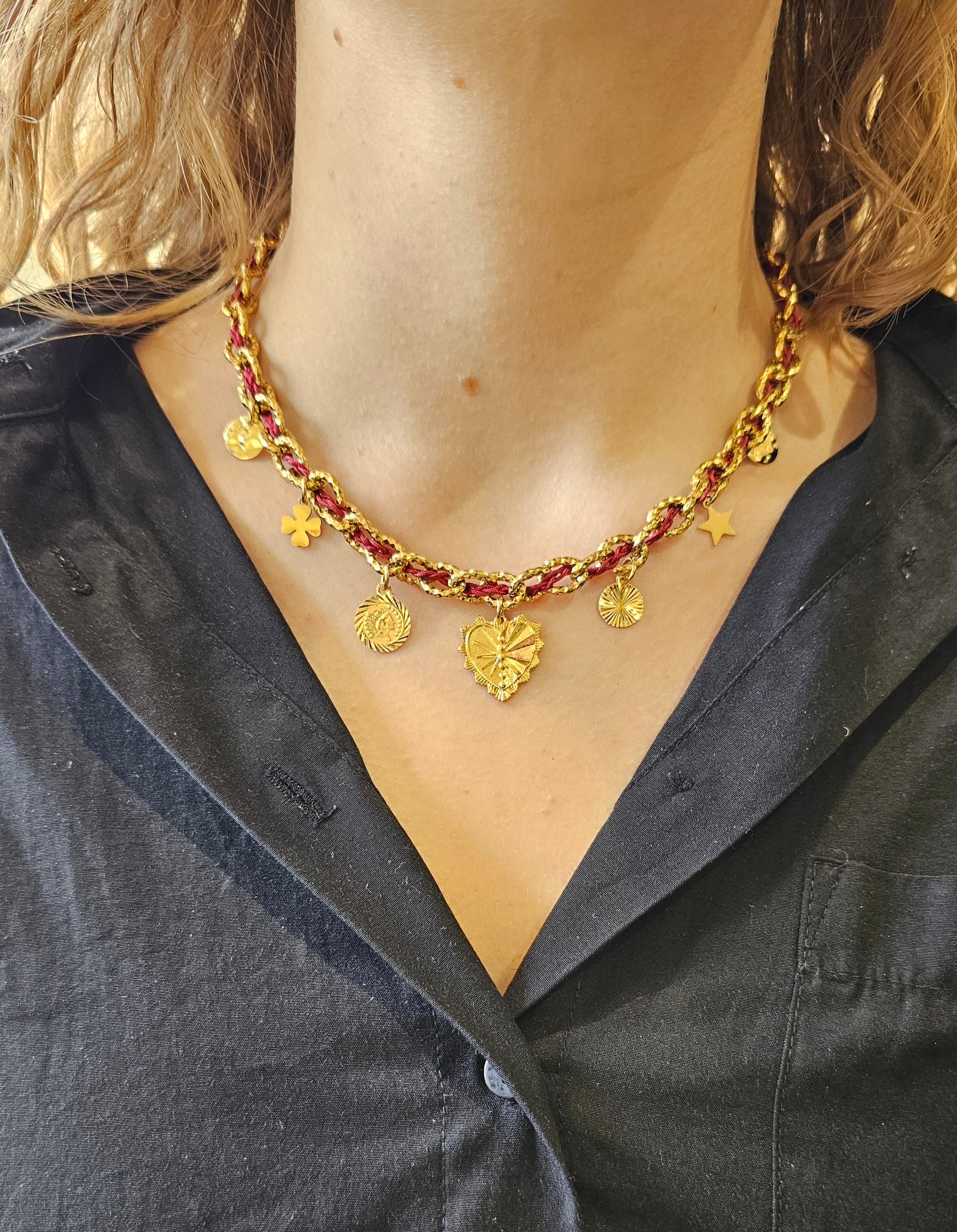 Collier Byzance Monsens - Kaki