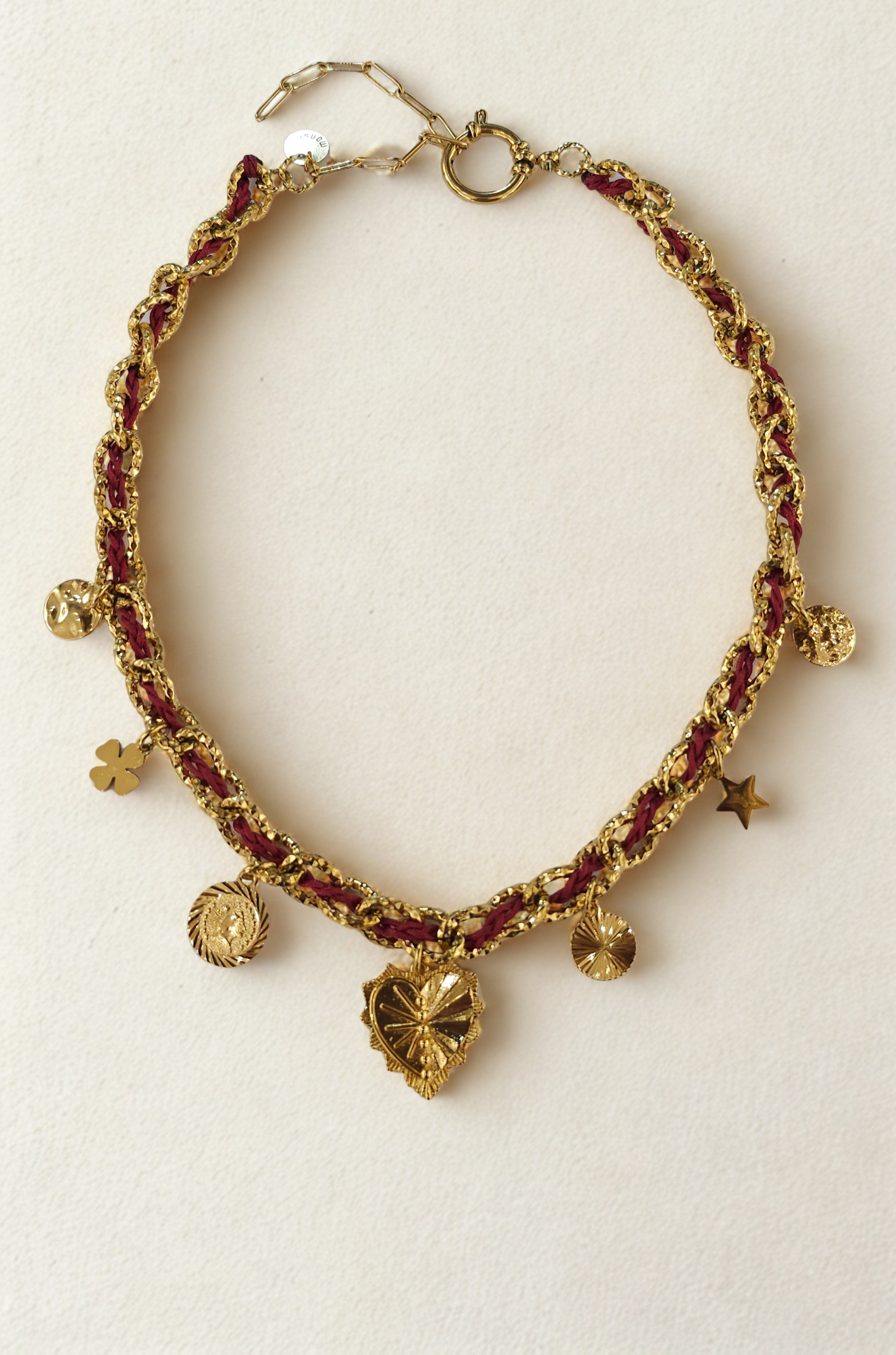 Collier Byzance Monsens - Bordeaux