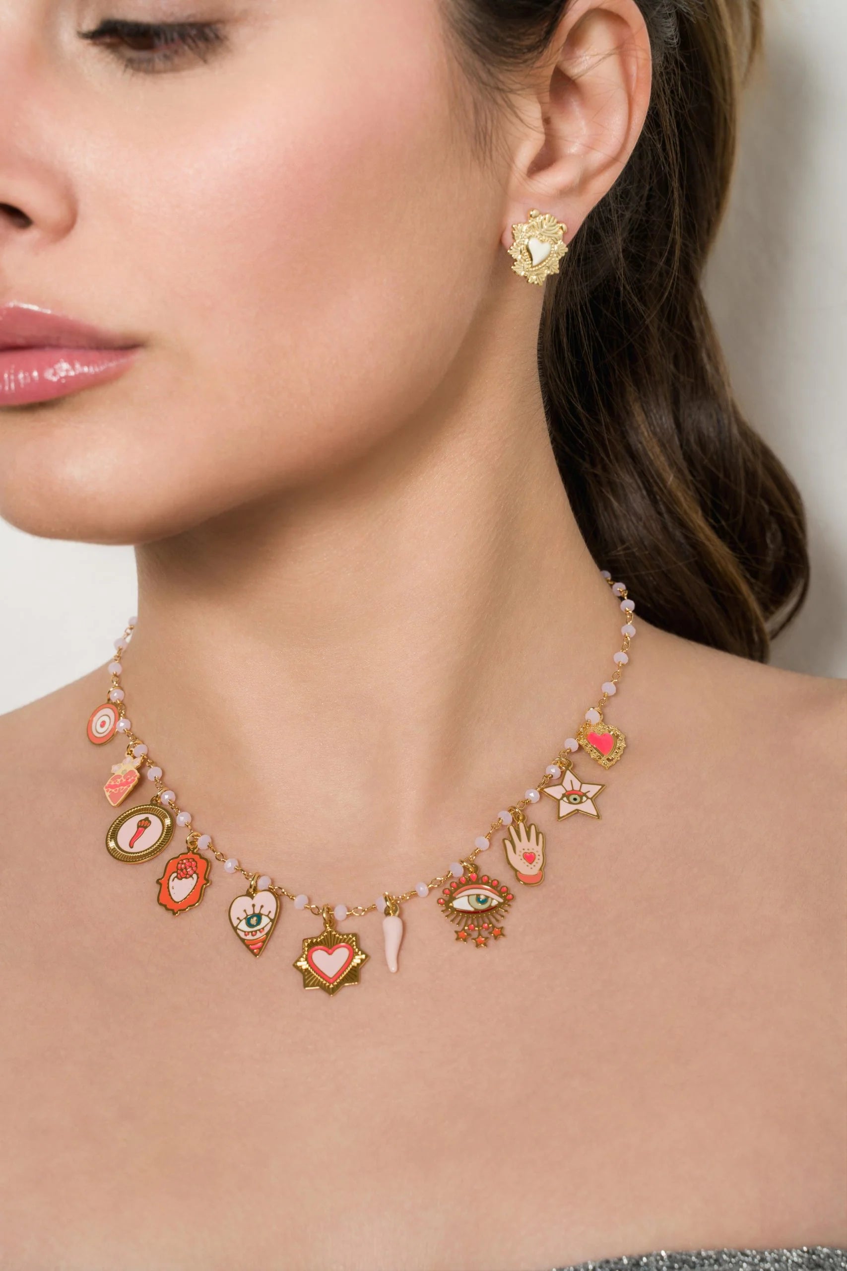 Collier Magic multi charms bleu Principessa Glam