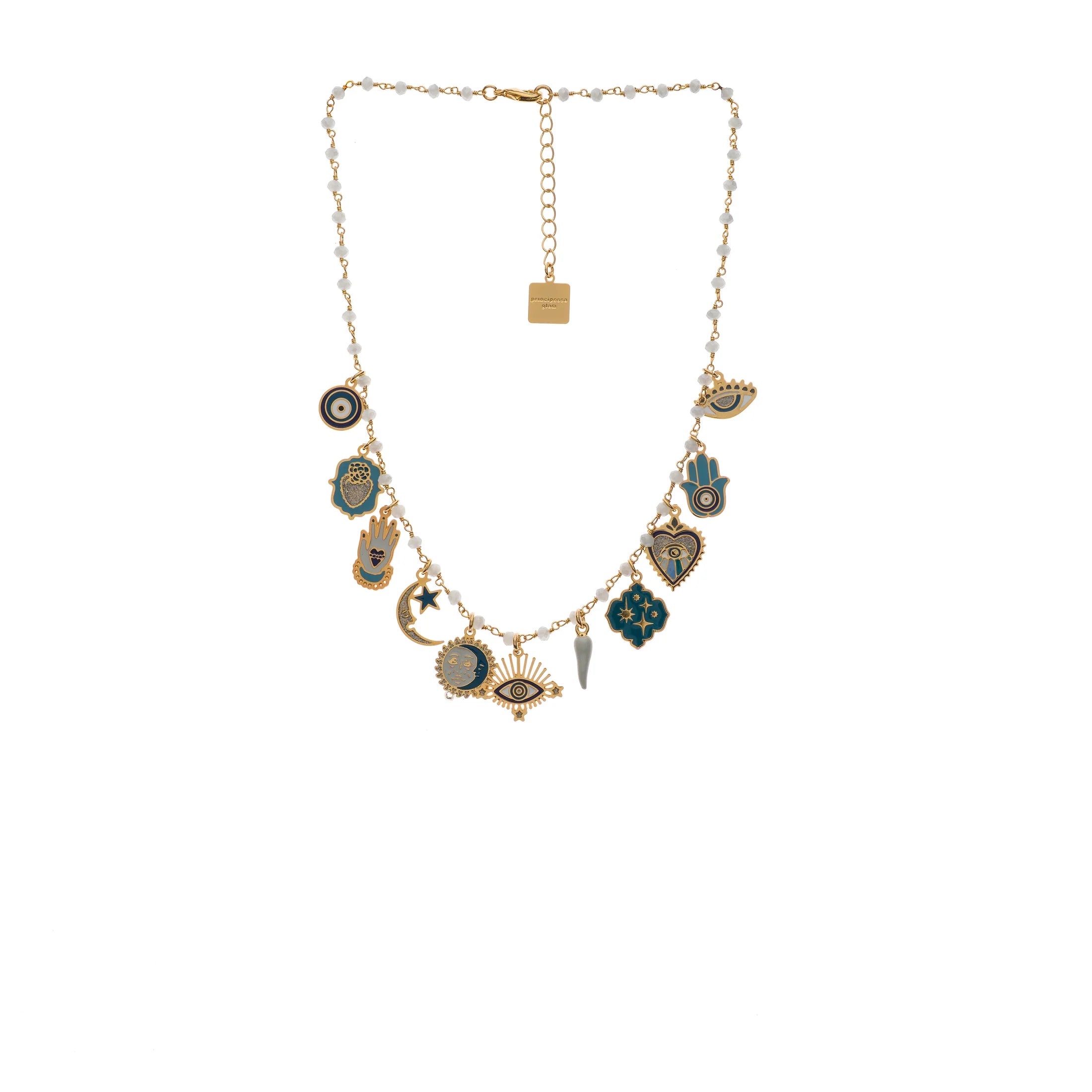 Collier Magic multi charms bleu Principessa Glam