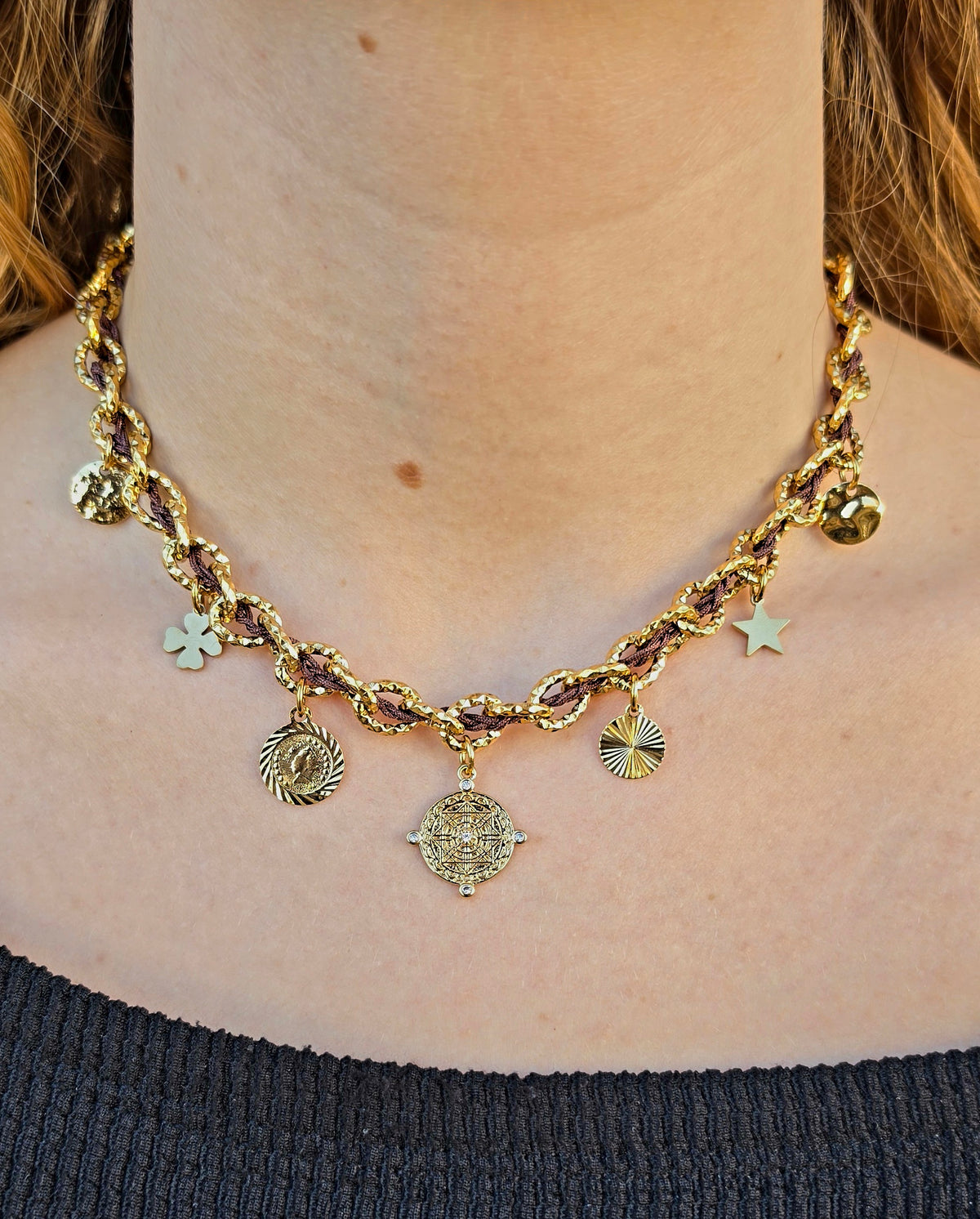 Collier Byzance Monsens - Taupe