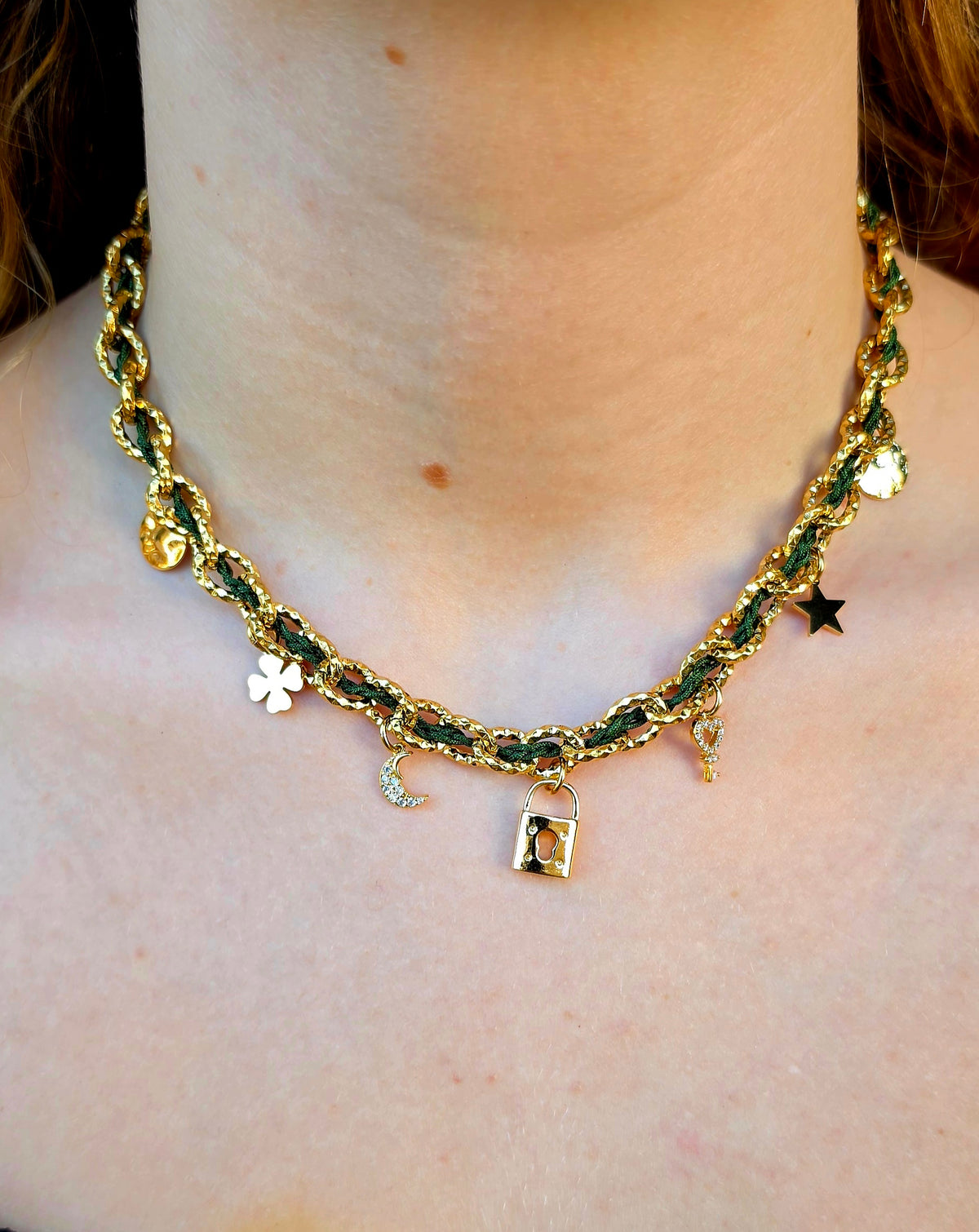 Collier Byzance Monsens - Kaki