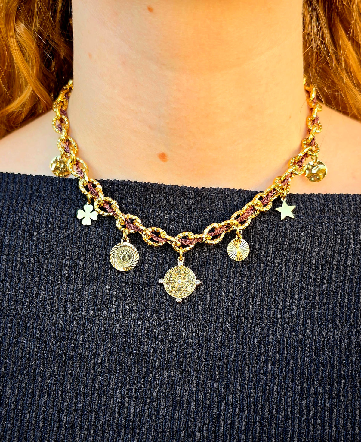 Collier Byzance Monsens - Taupe